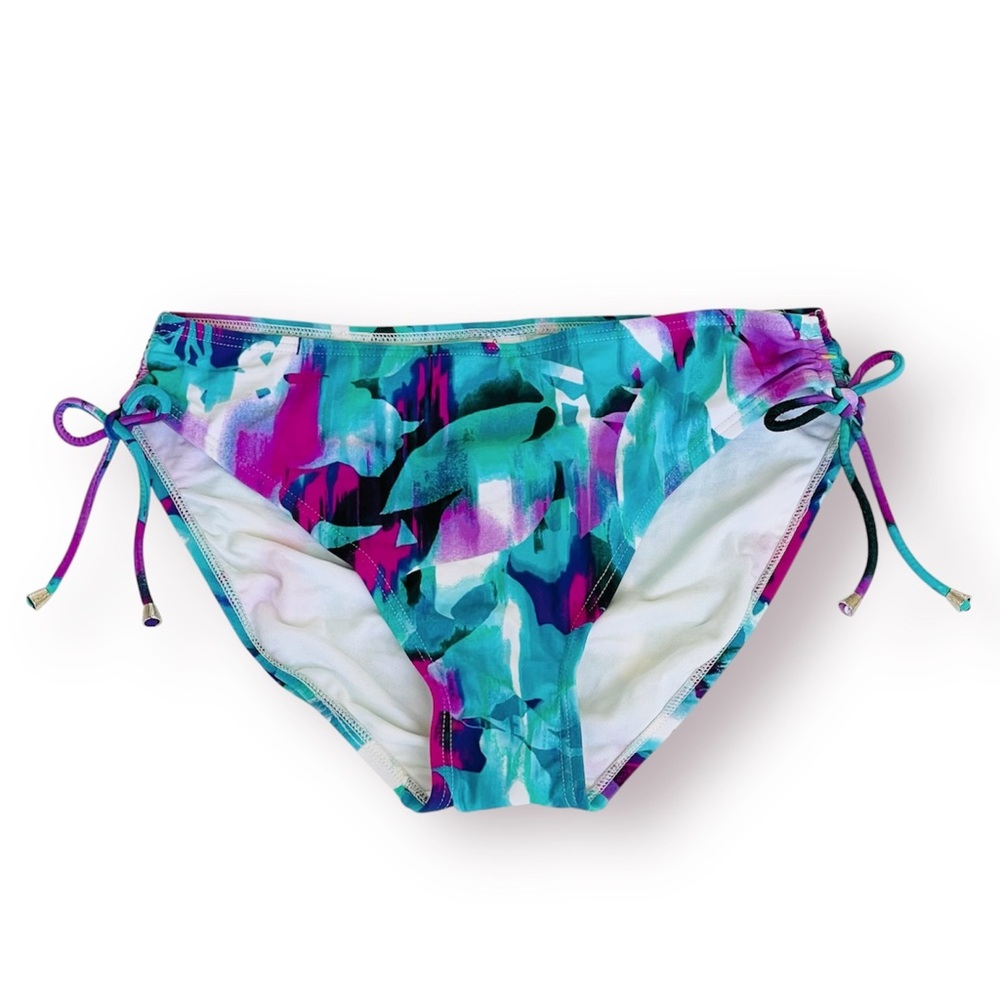 Maidenform Swimwear Hi-Waist Bikini Bottom Vibrant Multicolor Stretch Scrunch - Picture 4 of 9